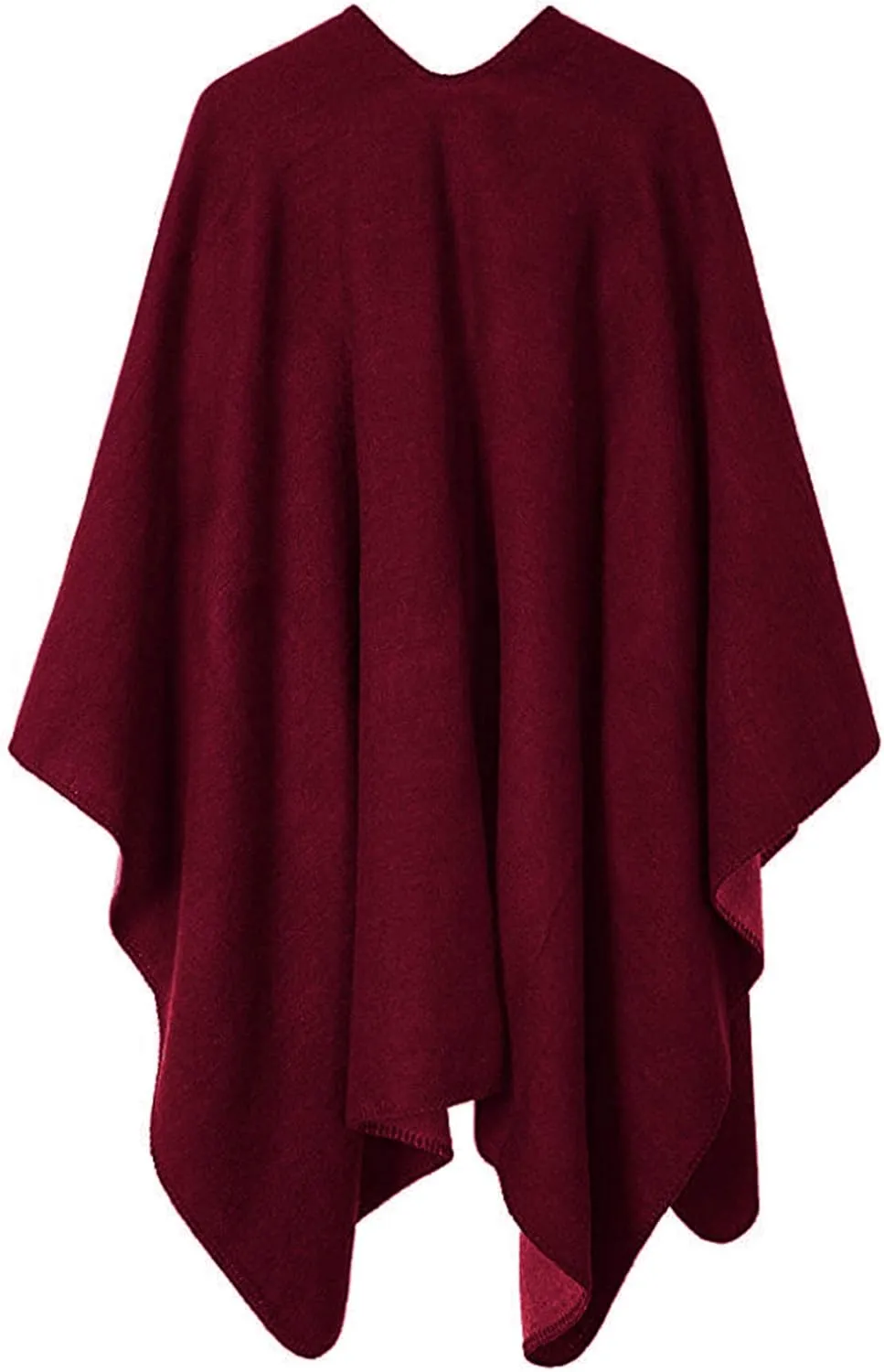 Bestshe Women's Boho Open Front Poncho Knitted Plaid Shawl Wrap Cape Tassel Cardigan Sweater