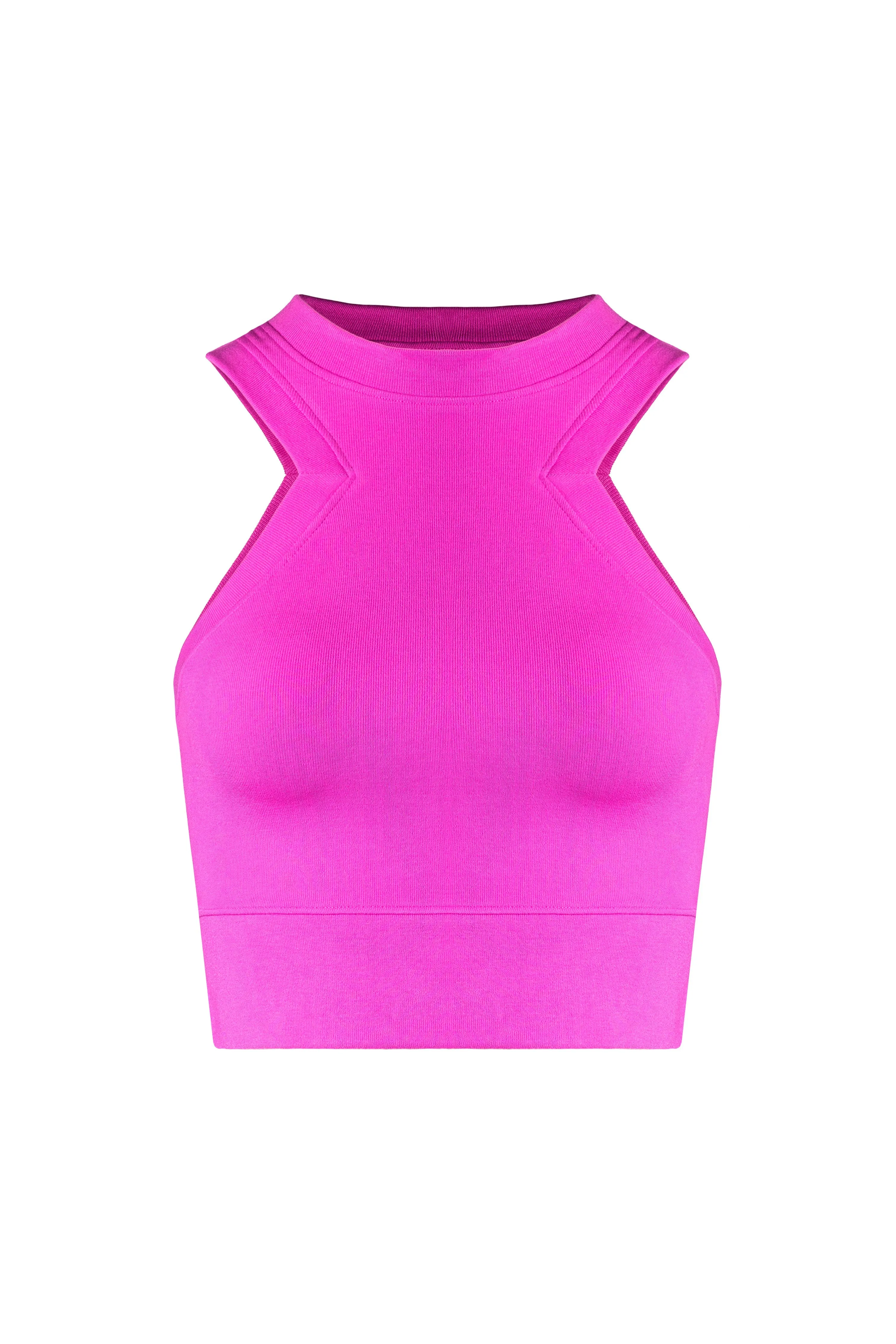 Carved Out Daily Ribbed Tank- Magenta