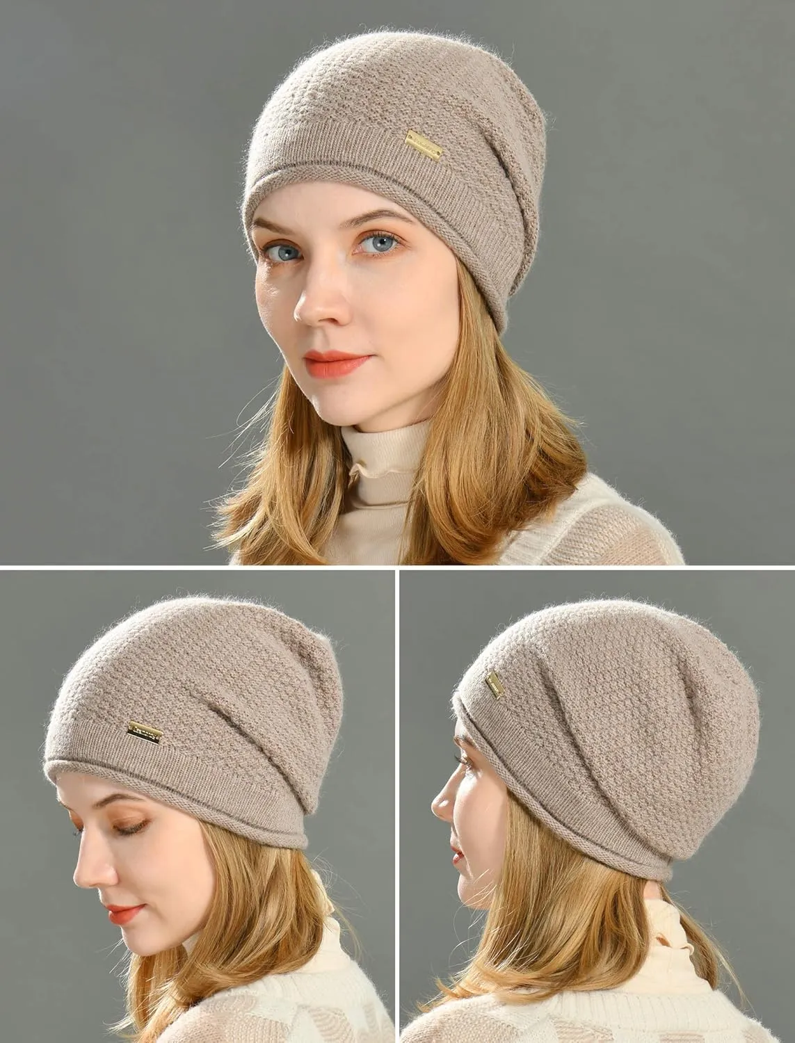 jaxmonoy Slouchy Beanies for Women Winter Soft Warm Hat Skull Cap Ladies Slouch Knitted Beanie Knit Hat for Women