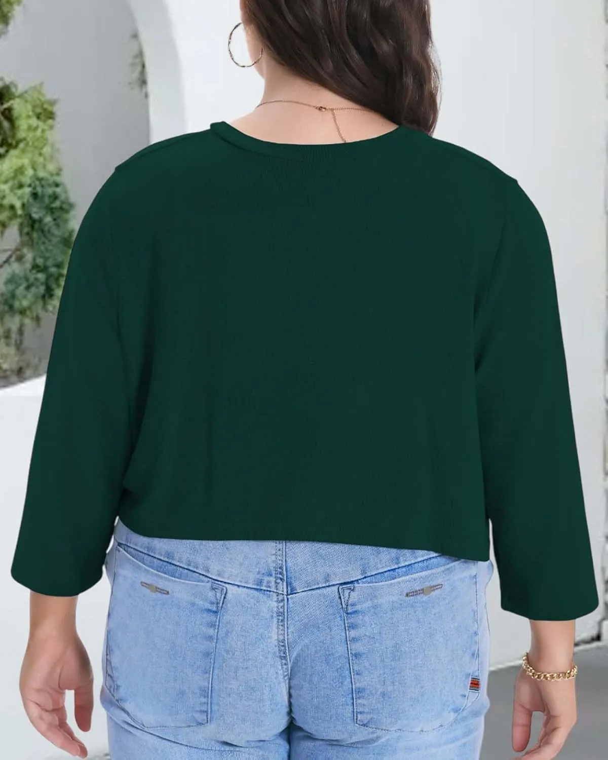 Plus Size Shrugs for Women Cropped Cardigan Knit Sweaters Open Front Bolero
