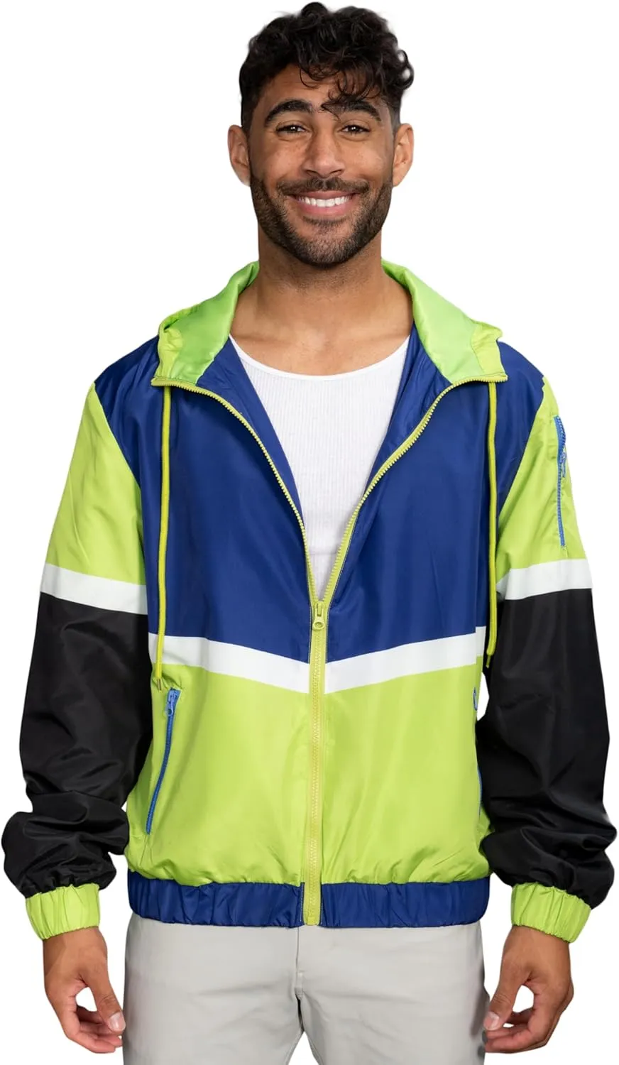Retro Windbreaker Jacket Lightweight 80s & 90s Colorful Designs