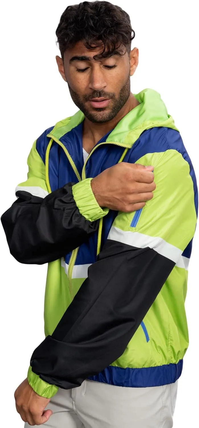 Retro Windbreaker Jacket Lightweight 80s & 90s Colorful Designs