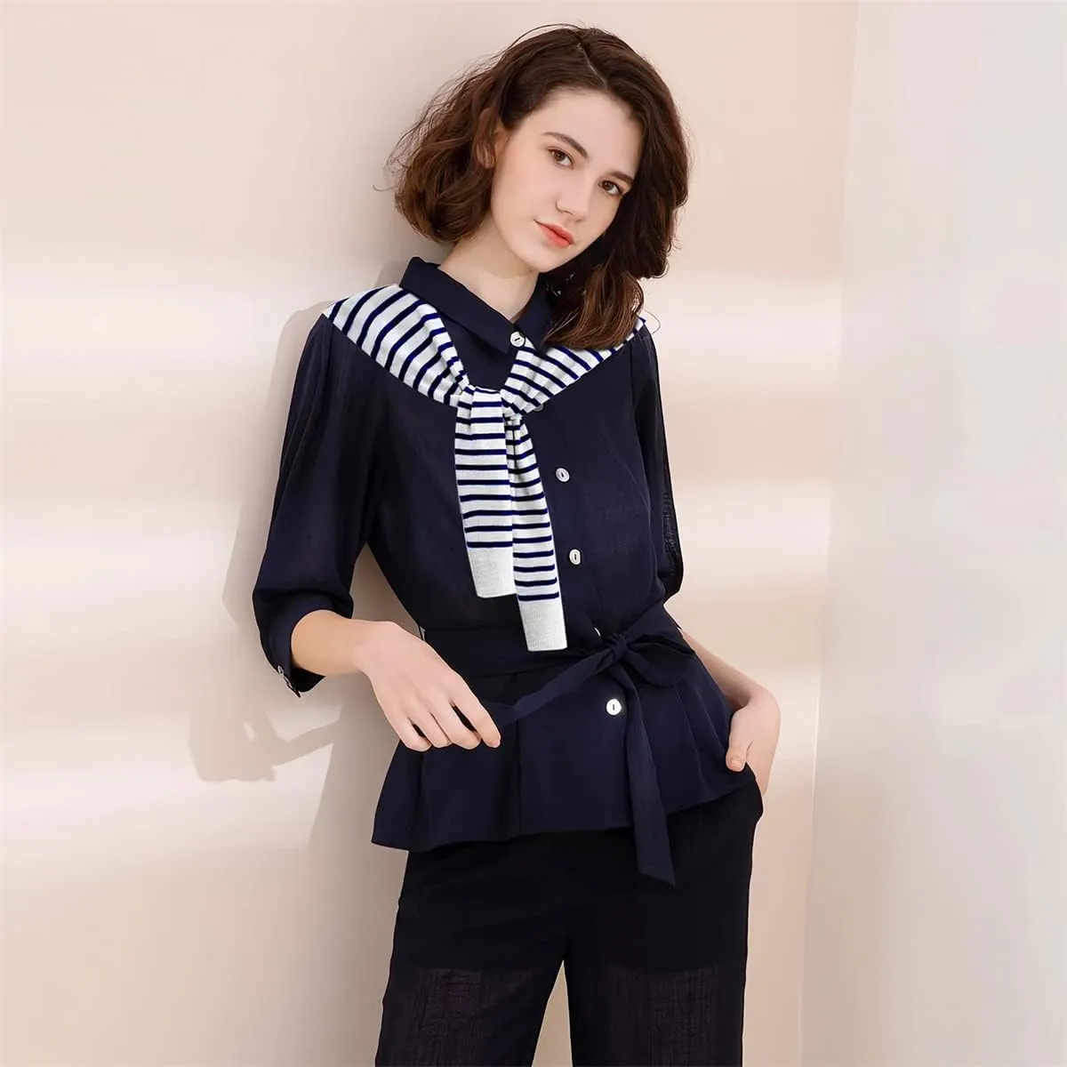 Sweater Shawl Wraps for Women Sweater Knitted Knotted Shawls Travel Casual Scarf Cape Shoulder Tops Fashion Wrap