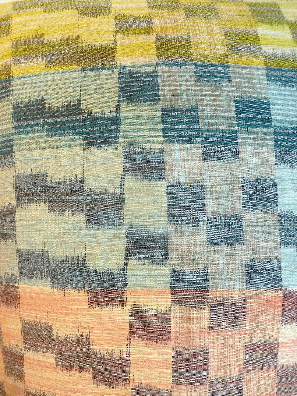Thai Silk Modern Ikat King Size Pillows  Sold As Pair Aqua Pink