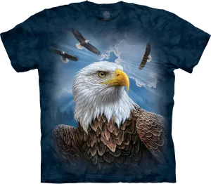 The Mountain unisex adult Guardian Eagle T Shirt, Blue, Large US