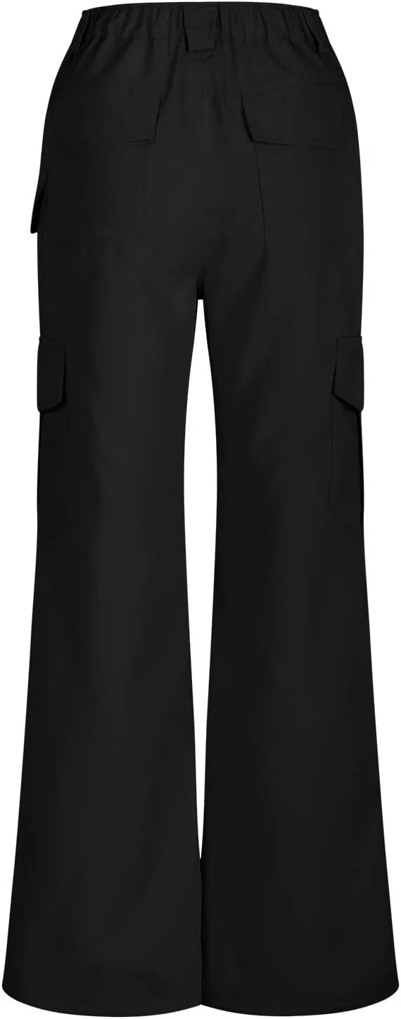 Womens High Waisted Wide Leg Lightweight Hiking Cargo Pants Casual Baggy Work Outdoor Trousers with Pockets